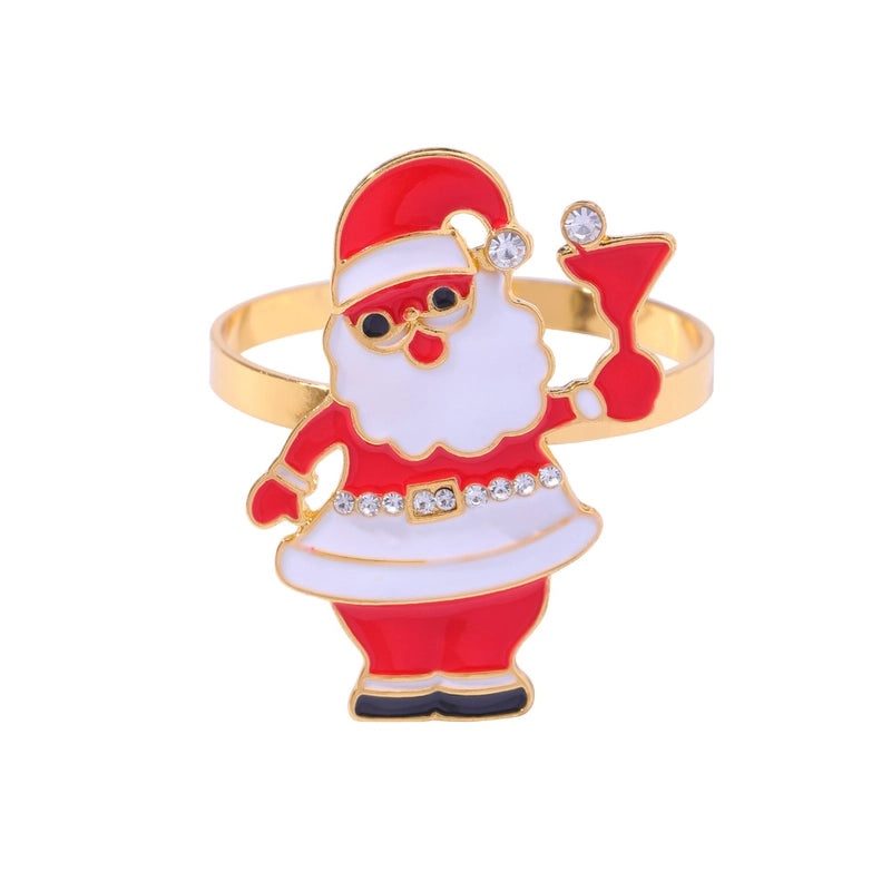 Festive Christmas Tree and Bell Alloy Napkin Ring for Holiday Table Decor | Holiday Tableware & Decor