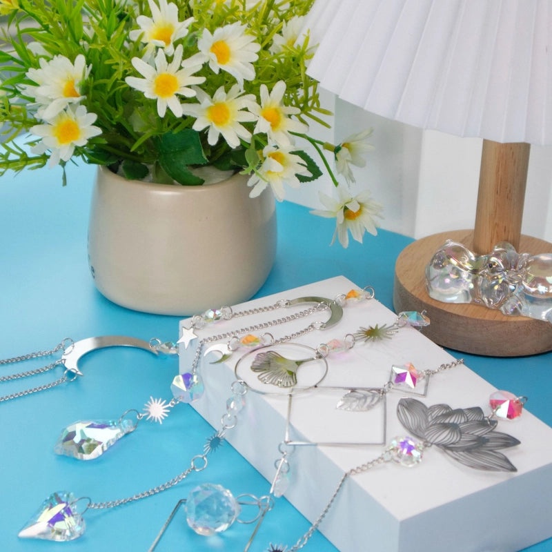 Moon and Lotus Crystal Suncatcher|Home Decor Accessories