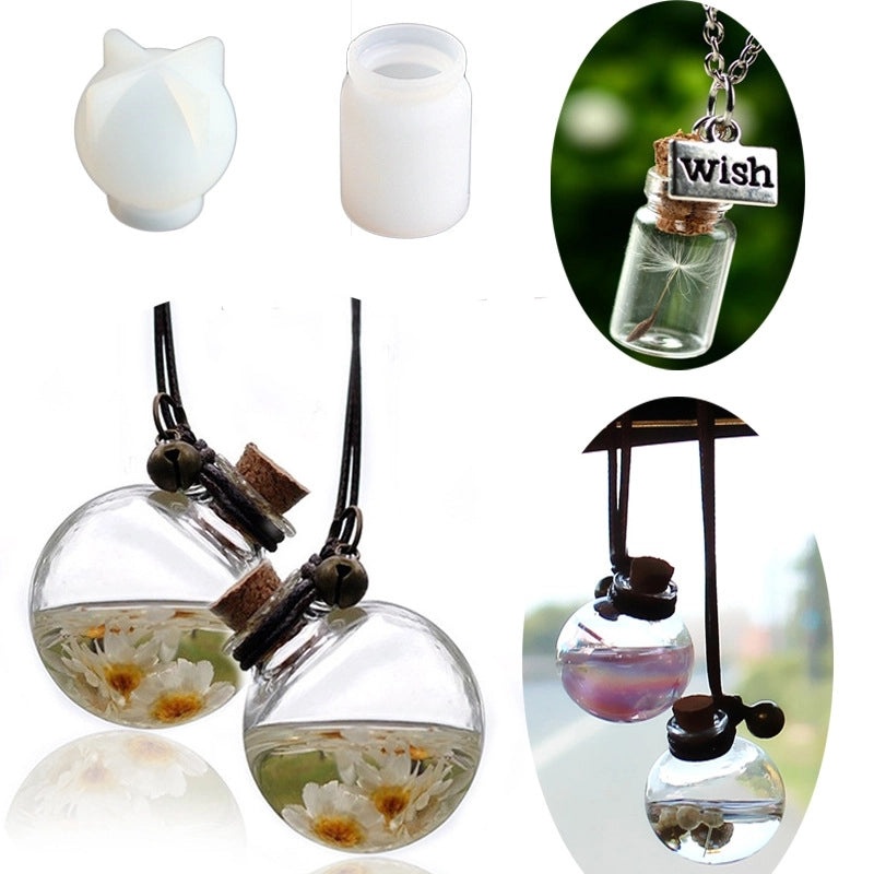 Small Bottle Resin Mold for DIY Micro Landscape Pendant | Jewelry Making Mold