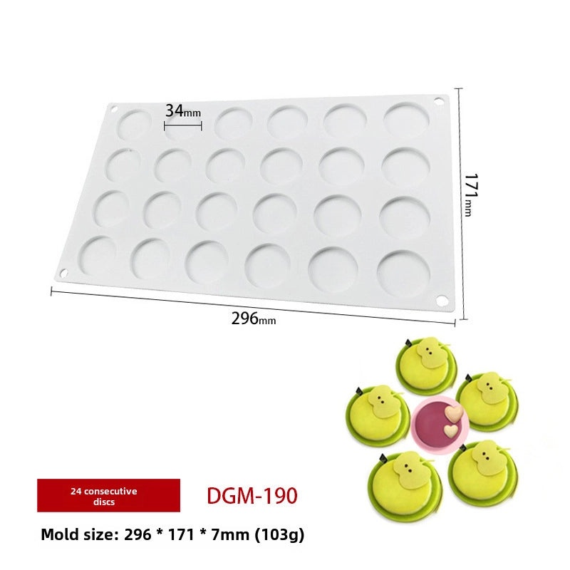 Sanxin 24-Slot Wafer French Mousse Cake Silicone Mold for DIY Chocolate Baking | Baking Tools & Molds