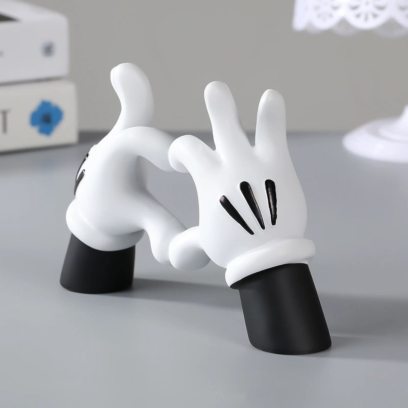 Cute Cartoon Heart Gesture Resin Ornaments for Home Decor | Decorative Figurines