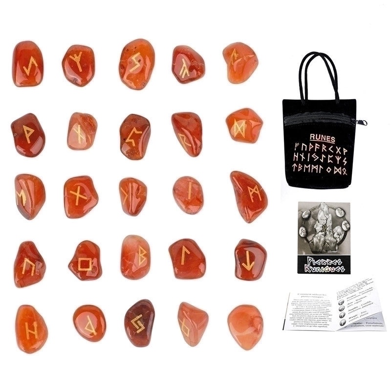 25 Natural Crystal Rune Stones Set Amorphous Spiritual Ornaments|Spiritual Healing Jewelry
