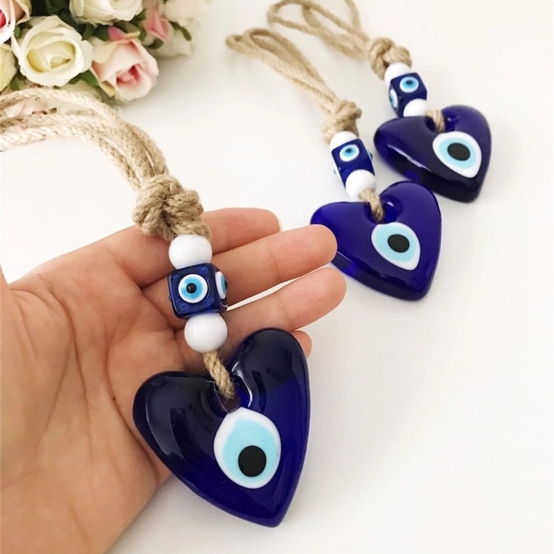 Ethnic Heart-Shaped Glass Ornaments for Home Decor|Home Decor & Ornaments