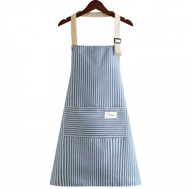 Japanese Style Cotton Linen Apron Women's Summer Thin Breathable Kitchen Cooking Waist Workwear Customized Logo|Kitchen & Dining