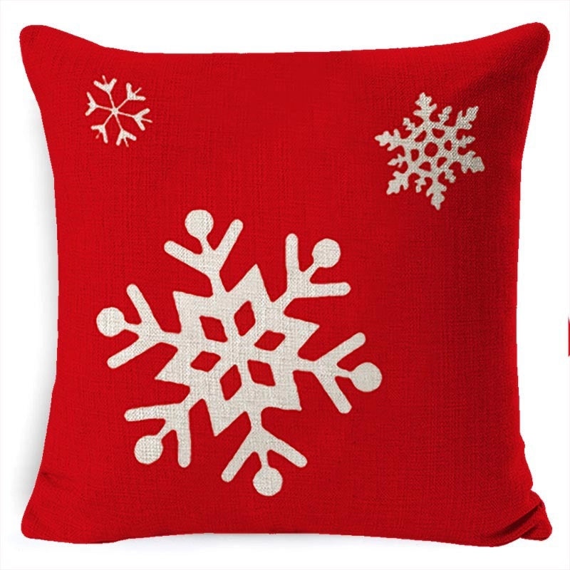 Christmas Linen Pillow Cover for Living Room Office Car Sofa Waist Cushion|Home Decor Cushions