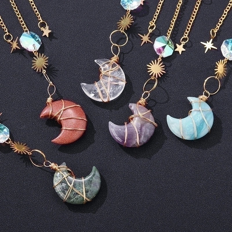 Elegant Moon Crystal Necklace Pendant | Jewelry & Accessories