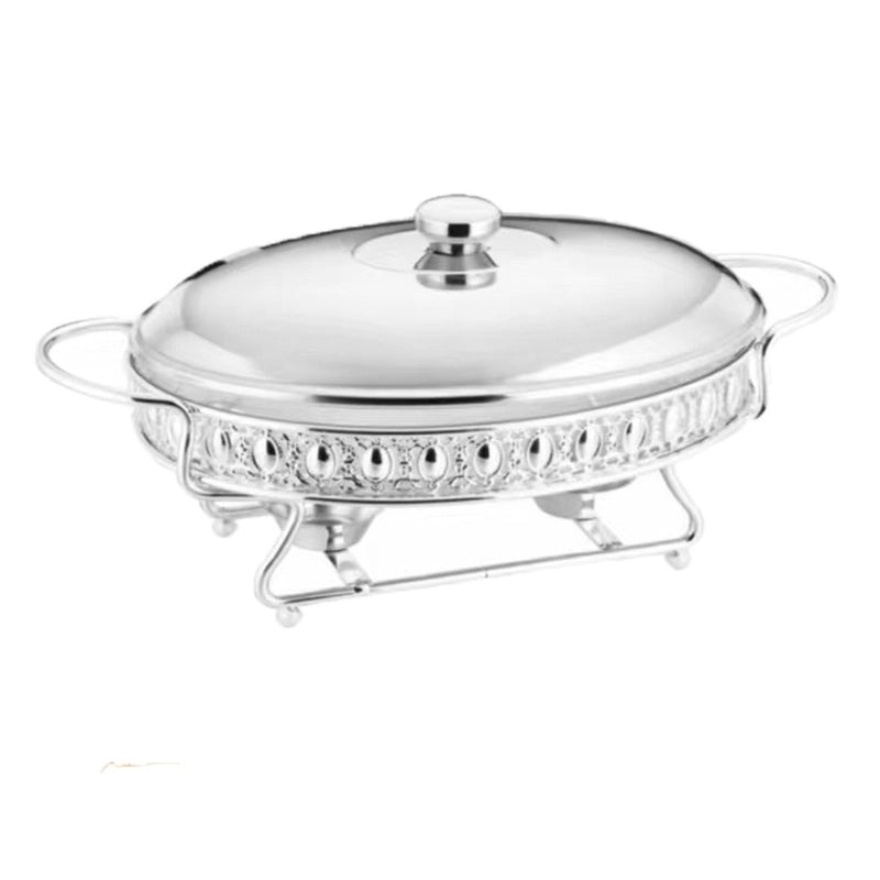 耐热玻璃炉圆形酒精加热金色自助餐锅带盖恒温保温锅|厨房用品