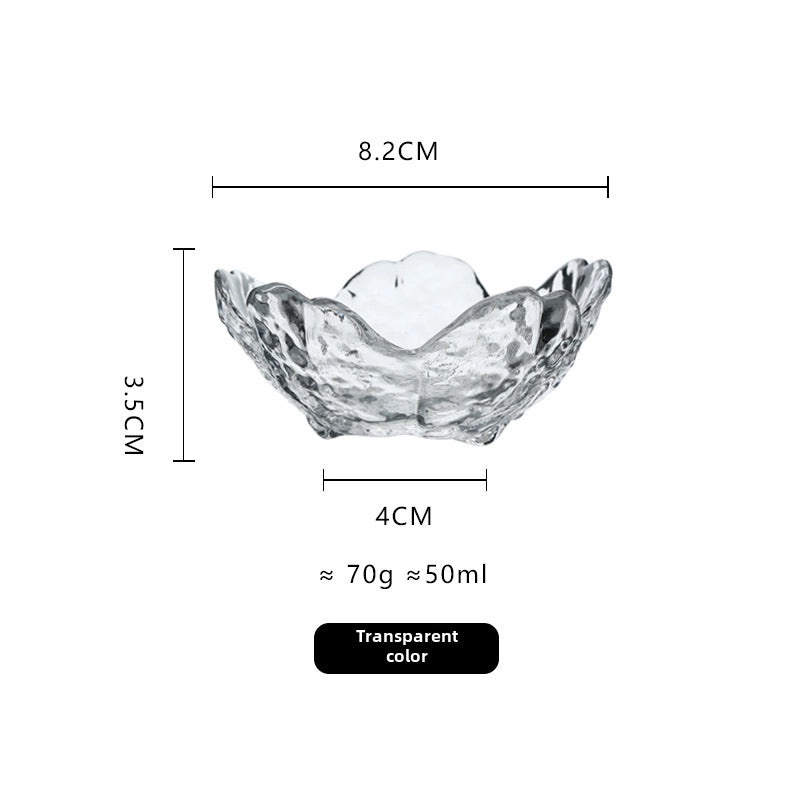Japanese Cherry Blossom Glass Dish Pink Petal Small Seasoning Bowls Mini Dip Dishes|Tableware & Kitchen Accessories