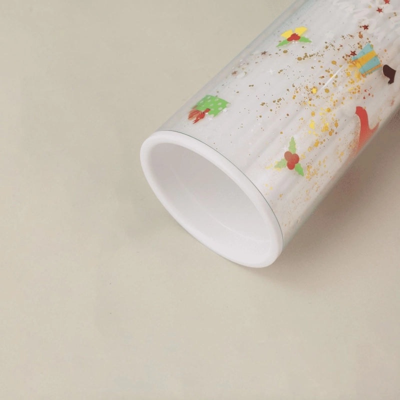 Christmas Cute Christmas Tree Santa Claus Elk Plastic Tumbler Water Bottle 1 Piece|Kitchen & Dining Accessories