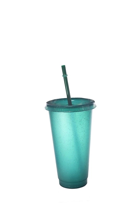 710ml Large Capacity Glitter Sipper Cup with Logo, Creative PP Plastic, 15 Color Options | Drinkware & Tumblers
