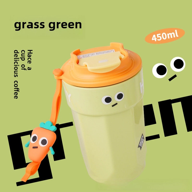 Cartoon Plastic Coffee Cup for Girls | High Color Value, Heat Resistant, Drop-proof, Portable, Custom Logo Printing | Drinkware