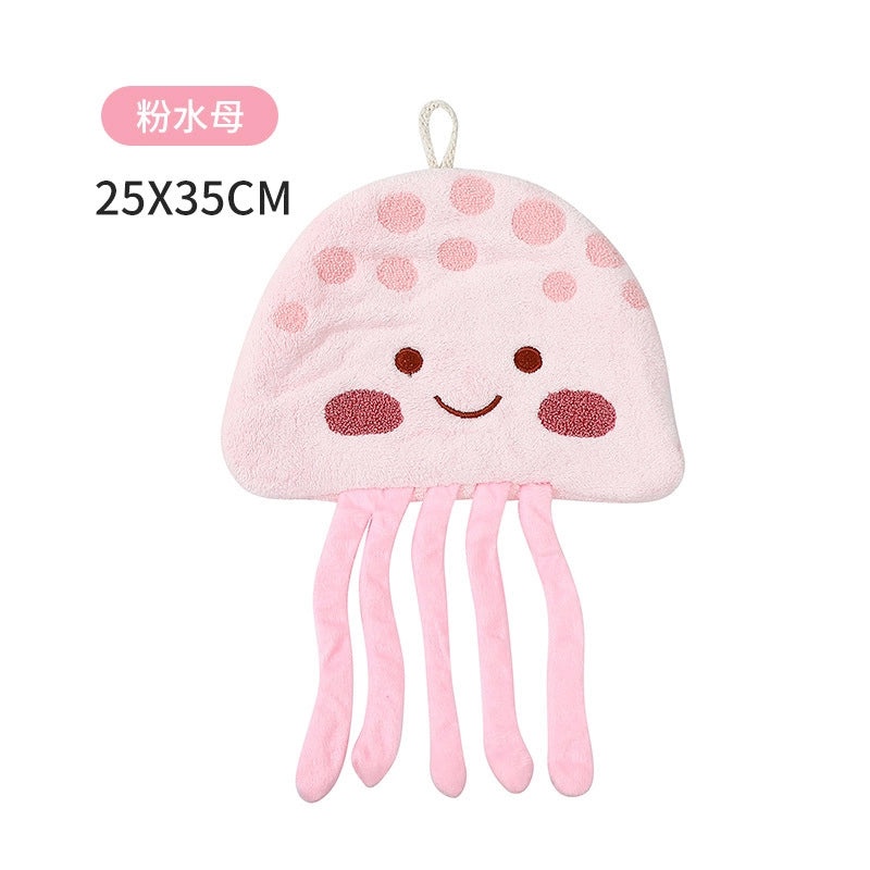 Soft Coral Fleece Hand Towel Thick Absorbent Cute Skirt Design with Hanger | Home & Living Towels