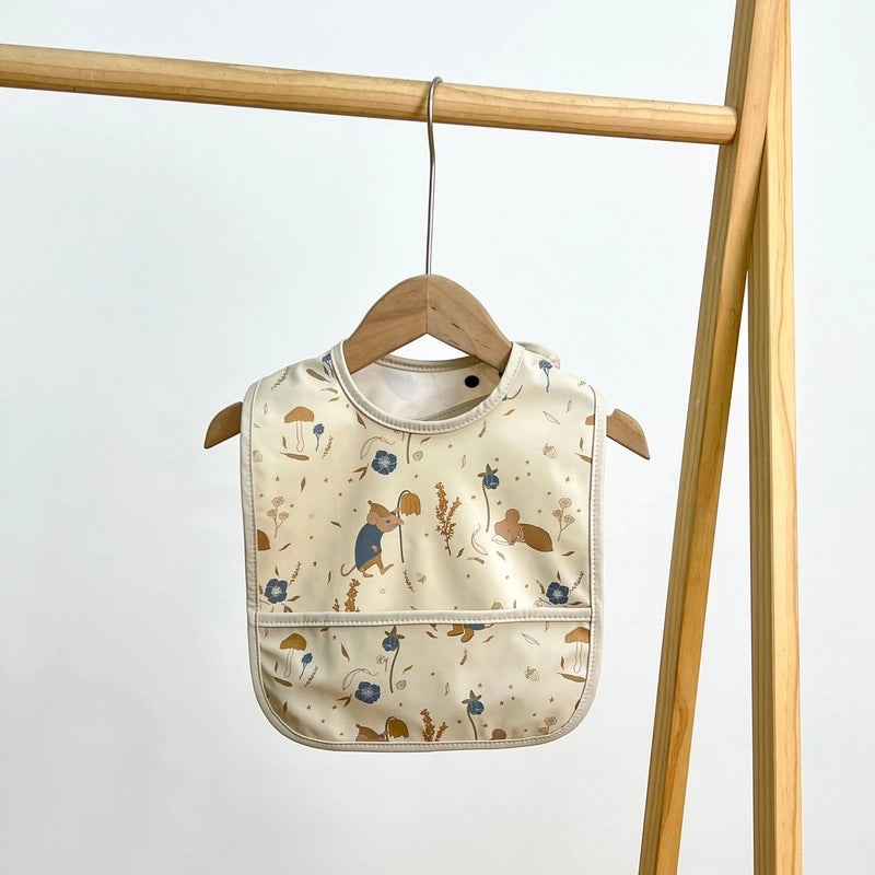 Waterproof Baby Bib with Cartoon Print Sleeveless PU Spit Bag Soft Infant Feeding Accessory|Baby Accessories