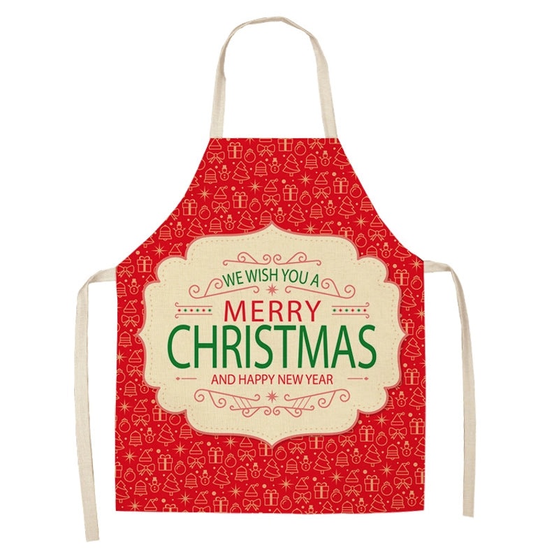 Holiday Themed Synthetic Fiber Apron with Text Design 1 Piece|Kitchen & Dining Accessories
