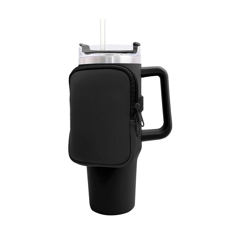 Neoprene 40oz Ice Bully Cup Cover with Coin Purse, Non-slip Elastic Thermos Protector | Drinkware Accessories