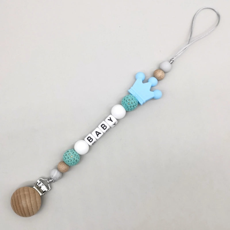 Adorable Baby Letter Crown Hair Clip with Plastic, Wood, and Silica Gel Materials | Baby Accessories