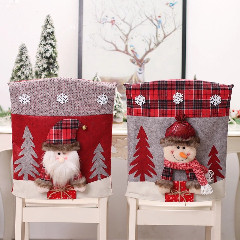Nordic Christmas Santa Elk Chair Covers Nonwoven PP Cotton Cartoon Style Festival Decor|Holiday Party Decorations