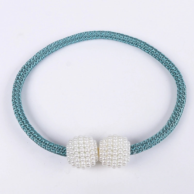Retro Elegant Geometric Pearl Curtain Tieback for Home Decor