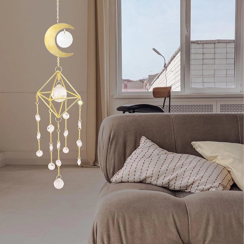 Minimalist Moon Argyle Crystal Pendant Elegant Artificial Jewelry Decoration | Jewelry & Accessories