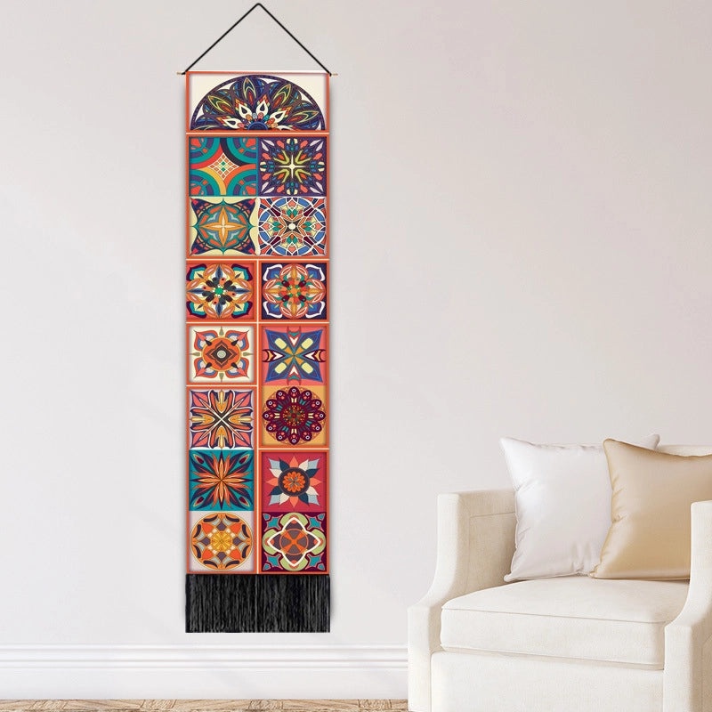 Bohemian Printed Cotton Linen Polyester Tapestry Wall Hanging | Home Decor Wall Art