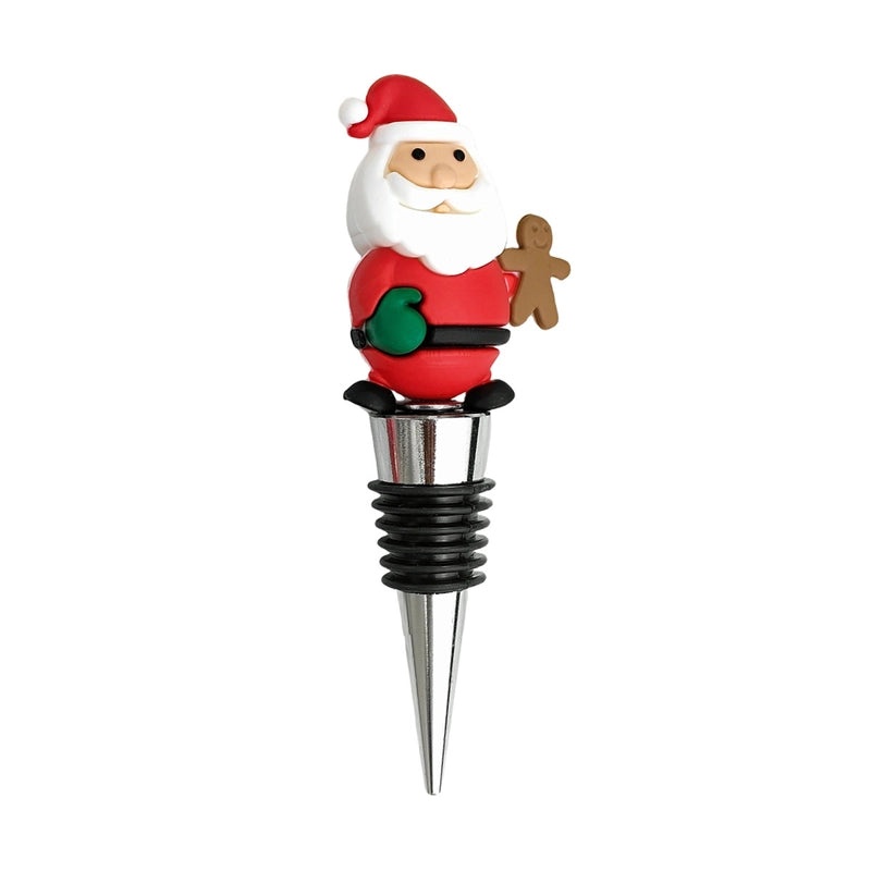 Christmas Santa Claus Wine Bottle Stopper with PVC and Alloy Silica Gel | Kitchen & Dining Accessories
