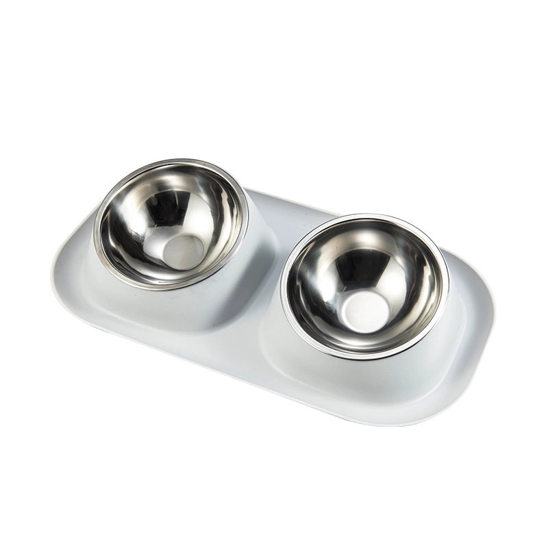 Minimalist Stainless Steel Pet Bowls Solid Color Durable PP Material|Pet Supplies