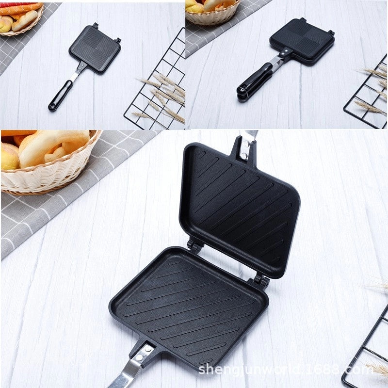 Double-sided Non-stick Sandwich Pan with Grid Pattern | Kitchen Bakeware
