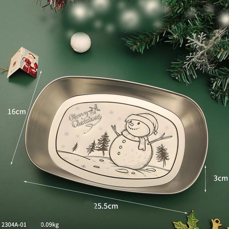 Christmas Tree Santa Claus Tinplate Hat Casual Elegant Tableware Decoration|Home Decor