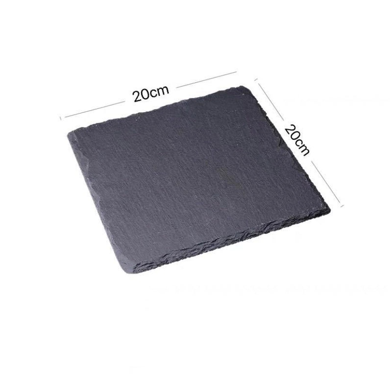 Japanese-Korean Style Black Slate Dinner Plate for Sushi Dessert Western Food Steak | Dinnerware & Plates