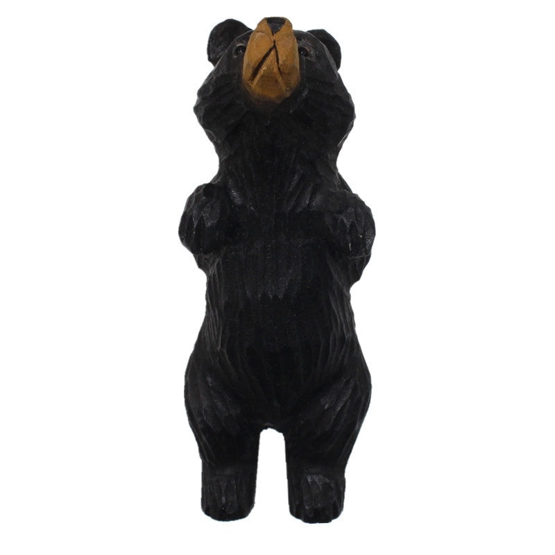 Handmade Solid Wood Bear Animal Figurine Decorative Model Gift Toy|Home Decor