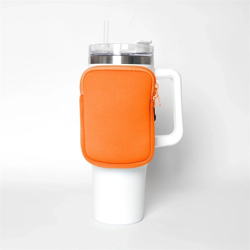 Neoprene 40oz Ice Bully Cup Cover with Coin Purse, Non-slip Elastic Thermos Protector | Drinkware Accessories