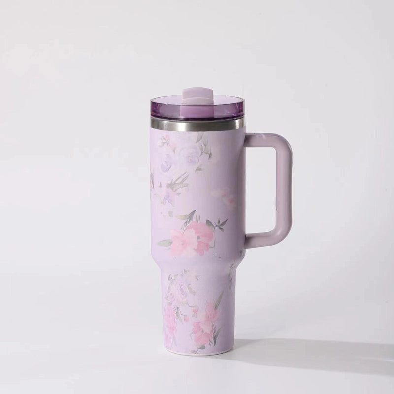 Elegant Floral 304 Stainless Steel Thermos Flask 350ml | Drinkware & Travel Mugs
