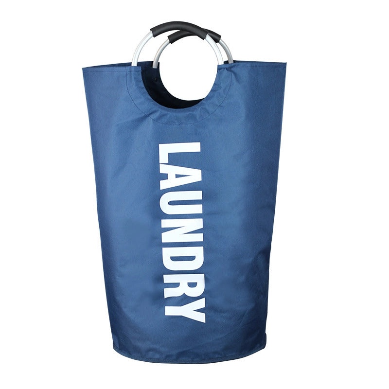 Large Capacity Laundry Bag with Double Layer Oxford Cloth and Round Aluminum Handle | Home Storage & Organization