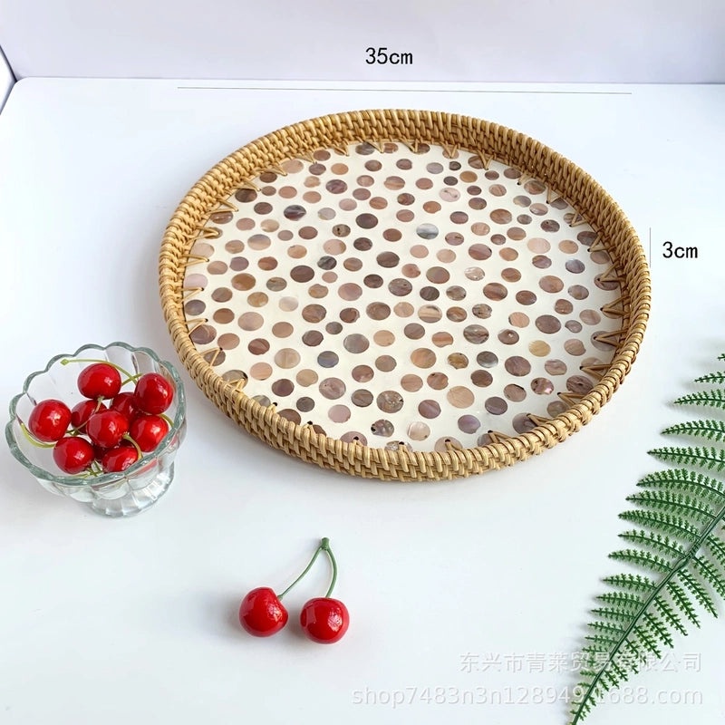 Natural Floral Grass Shell Fruit Tray|Home Decor Tableware