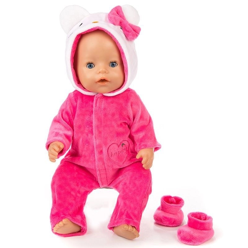 18 Inch Doll Clothes Set Rose Blue Pink Cat Cartoon Outfit for Eave Dolls|Doll Clothing & Accessories