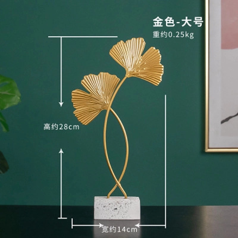 Ginkgo Leaf Terrazzo Base Metal Decorative Craft Accessory|Home Decor Accessories