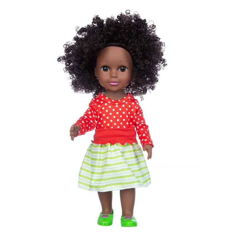 35cm Soft Rubber African Black Doll for Kids | Children's Toys