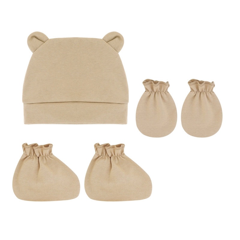 Newborn Baby 3 Piece Set Solid Color Hat Gloves and Foot Cover 0-3 Months|Baby Accessories