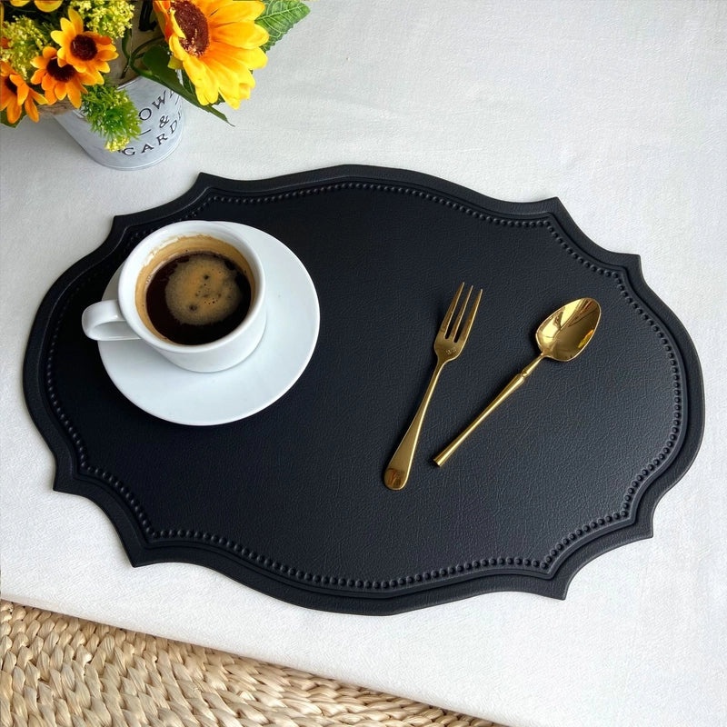 Nordic Imitation Leather Placemat | Waterproof Heat-Resistant Table Mat for Hotel and Home Dining | Dining Table Accessories|餐具配件