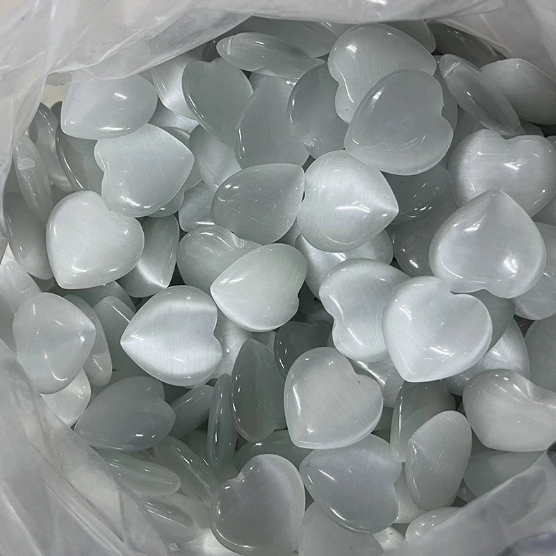 Pink Heart-Shaped Crystal Gemstone 2cm Handmade Decorative Ornament|Home Decor