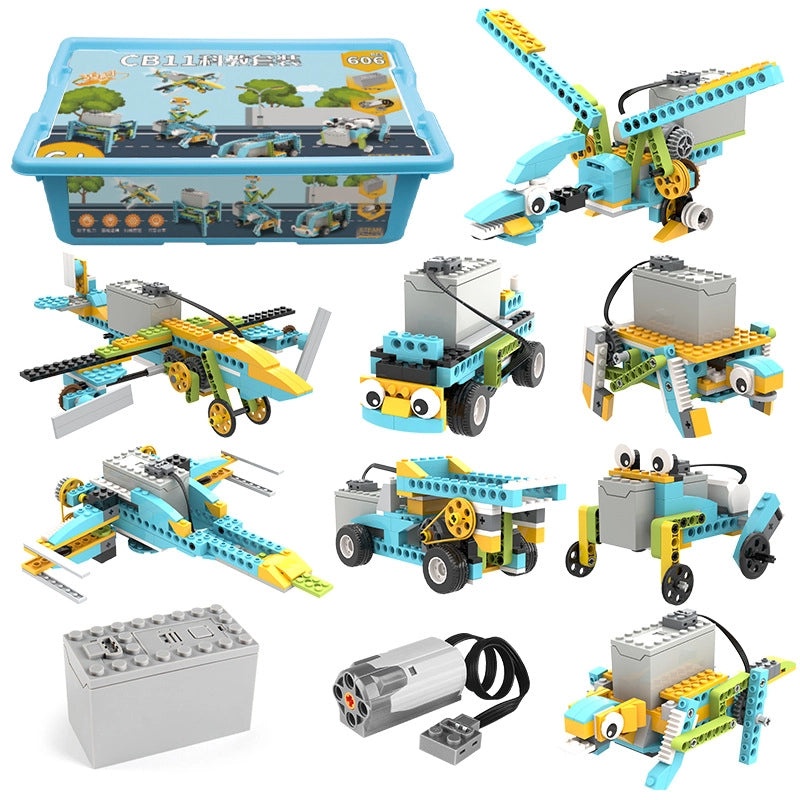 Electric Programming Robot Compatible with 9686 Small Particle Building Blocks | Educational STEM Robotics Kits