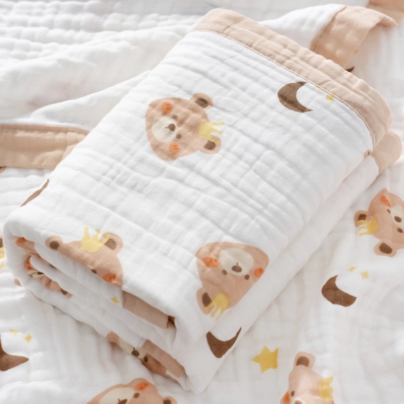 Soft Baby Bath Towel | Newborn Six-layer Gauze Cotton Absorbent Bath Quilt | Baby Care Essentials|婴儿用品