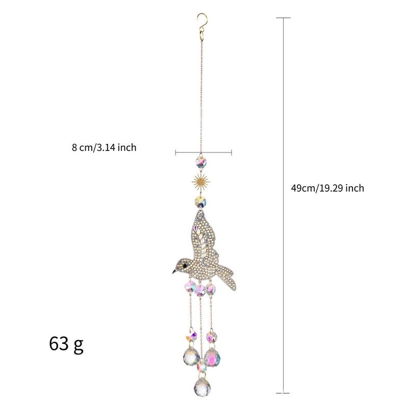Rustic Bird Design Crystal Wind Chime for Home Decor|Outdoor & Garden Accessories