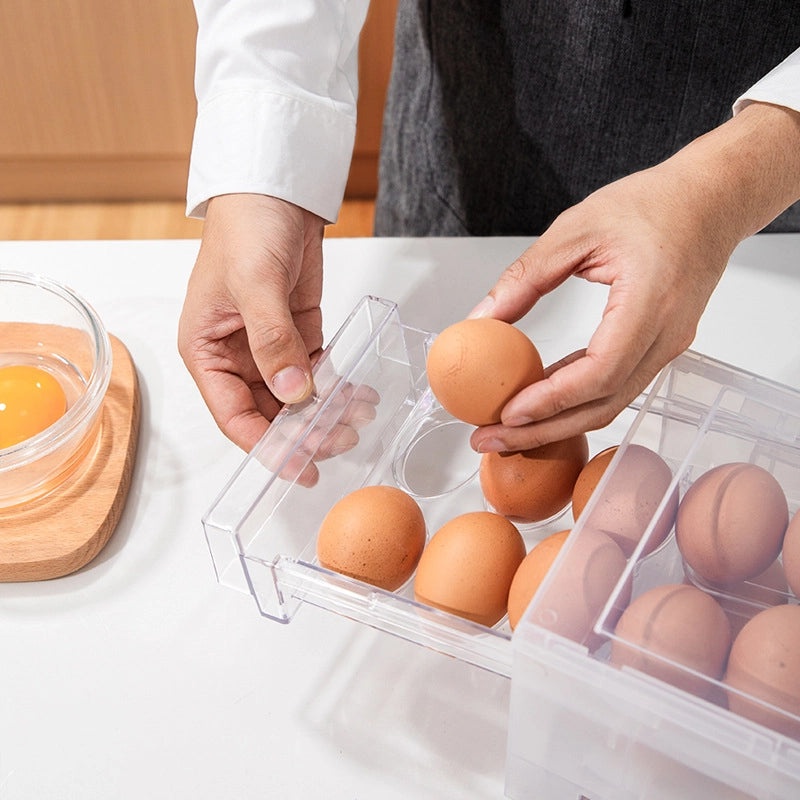 Refrigerator Egg Storage Container Stackable Double Layer Creative Kitchen Organizer|Kitchen Storage