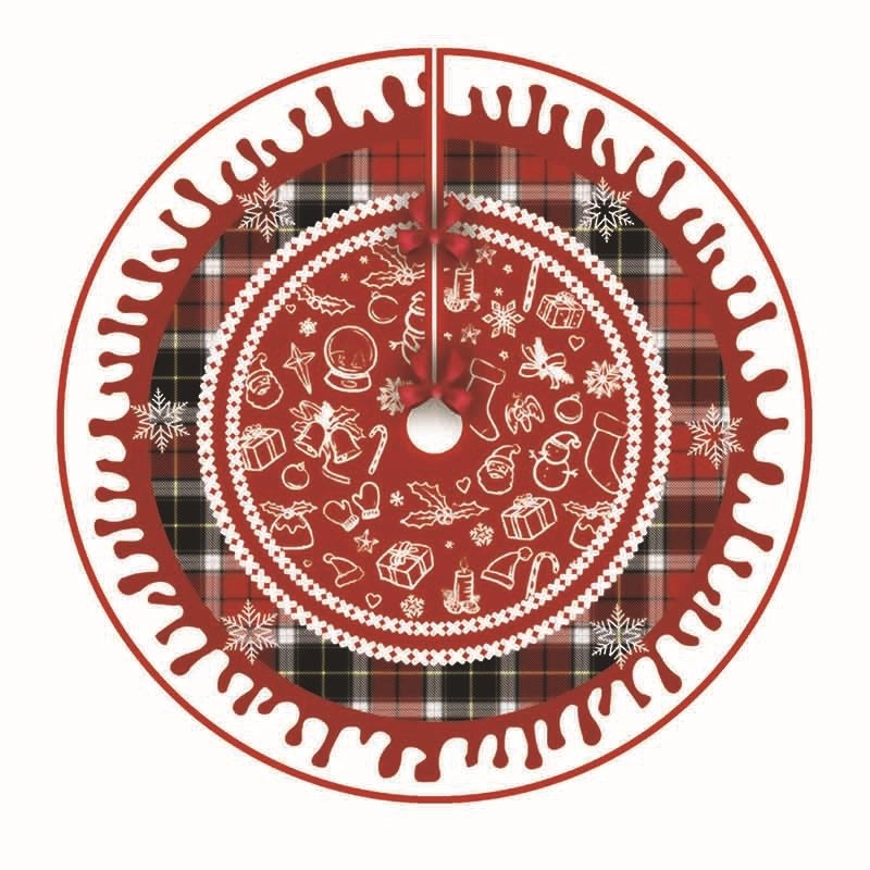 Plush Christmas Tree Skirt with Snowman Print for Holiday Parties and Home Decoration|Holiday Decorations