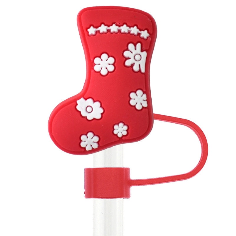 Christmas Holiday Silicone Santa Straw Caps 10PCS|Drinkware Accessories