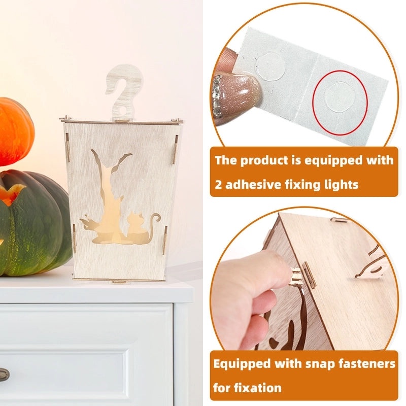 Halloween Minimalist Ghost Wooden Hanging Ornament Solid Color Party Decoration|Home Decor & Party Supplies