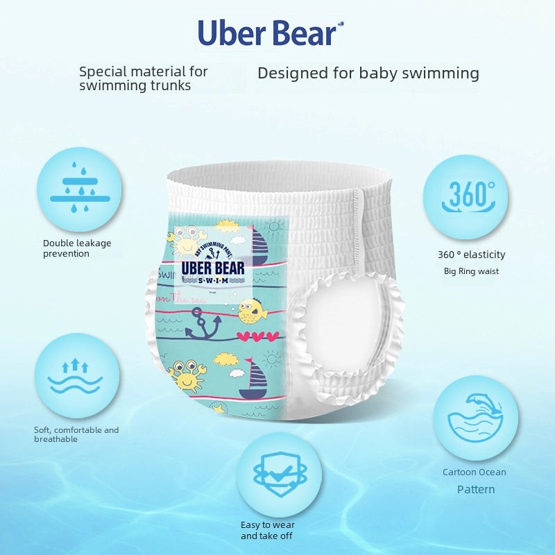 Uber Bear Baby Swimming Diapers Waterproof Disposable Pull-up Pants for Infants | Baby Swimwear & Diapers