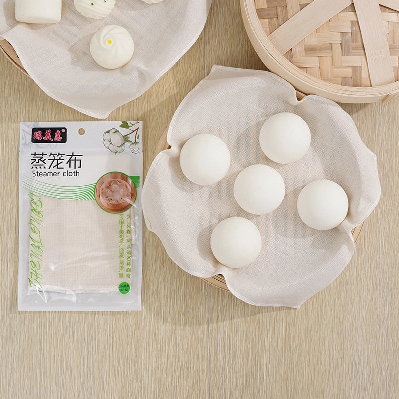 Cotton Yarn Steamer Cloth Non-stick Steamed Bun Pad 2 or 5 Pieces Packaging|Kitchen Accessories