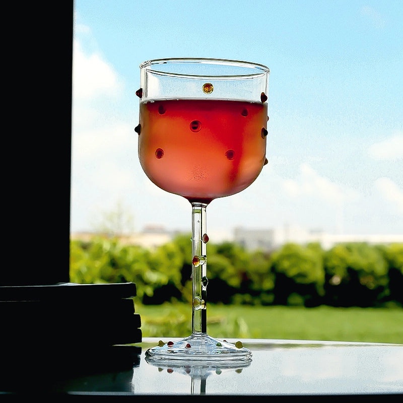 Colorful Casual Glass Wine Tumbler Single Piece|Drinkware & Bar Accessories